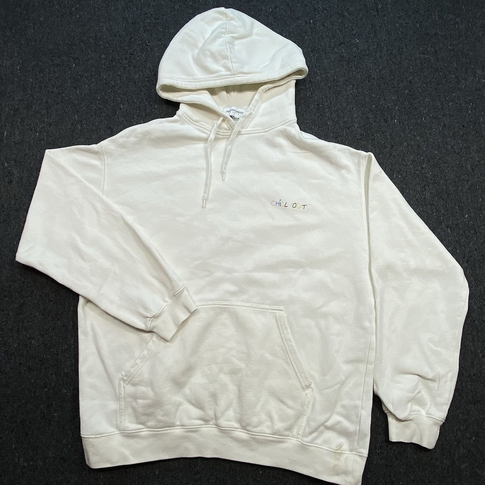 Maison Labiche Paris Chill Out Pullover Hoodie Men's Sz M Embroidered Distressed